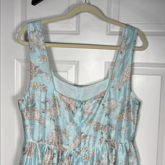 Lulus Darling Adoration Floral Midi DressSz  XL Pockets Square Neck Basque Waist - Picture 9 of 16
